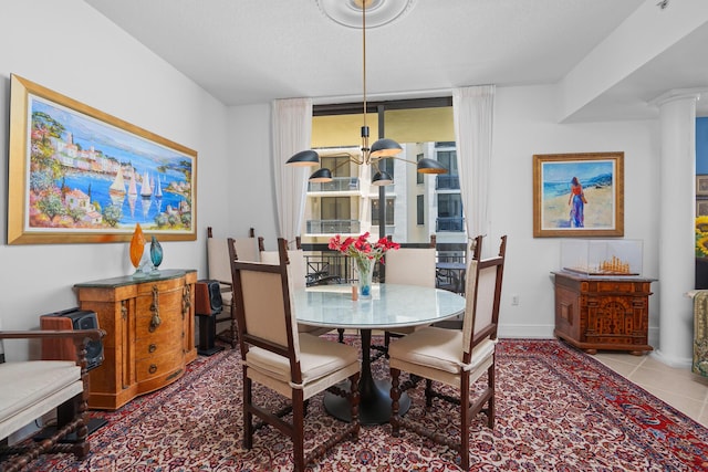 dining area with tile patterned floors