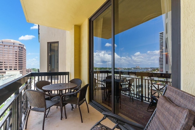 balcony featuring a view of city