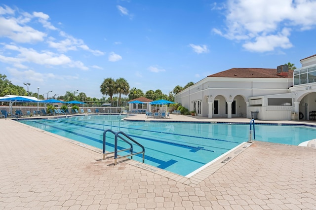 view of pool with a patio area