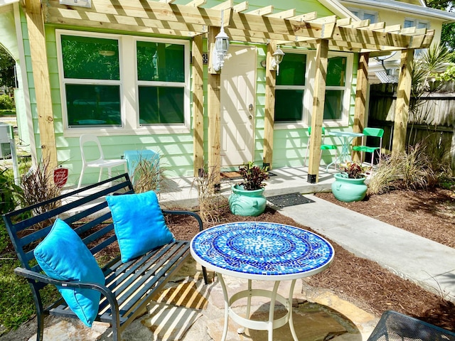 view of patio with a pergola