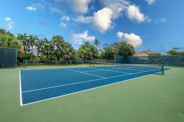 view of tennis court with basketball court