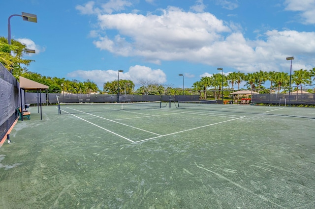 view of sport court with fence