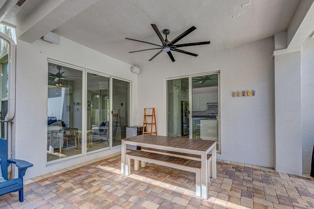 view of patio / terrace with ceiling fan