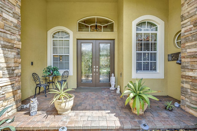 entrance to property with french doors