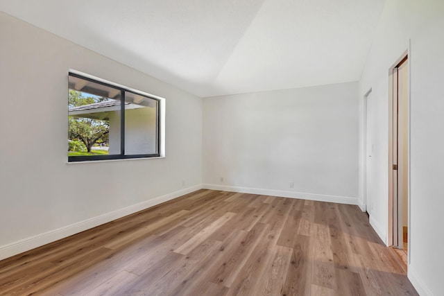 empty room with light wood-type flooring