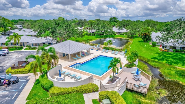 view of pool featuring a patio area