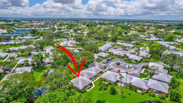 aerial view featuring a residential view