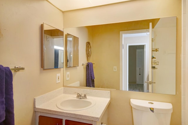 bathroom with toilet and vanity