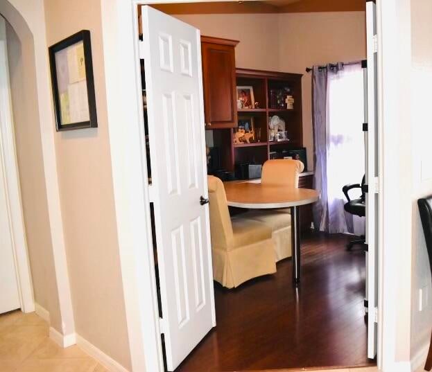 office featuring light hardwood / wood-style floors