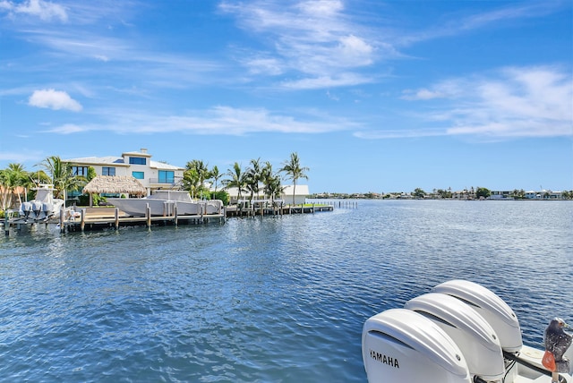 view of water feature featuring a boat dock