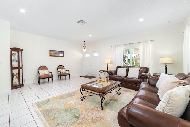 view of tiled living room