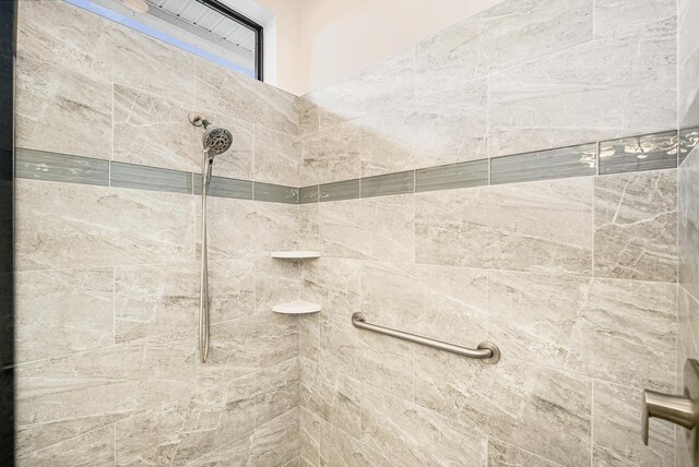 interior details with tiled shower