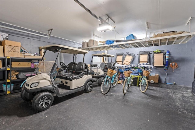 garage featuring a garage door opener