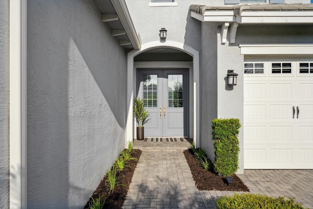 property entrance with french doors