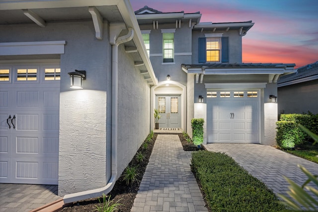 view of front of home featuring a garage