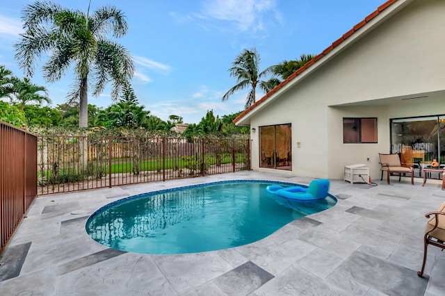 view of pool featuring a patio