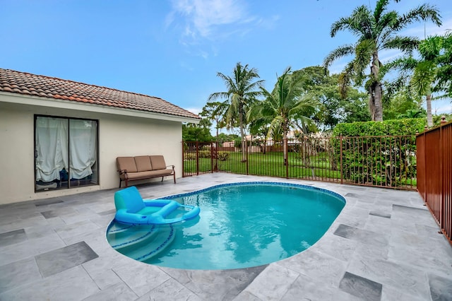 view of pool featuring a patio