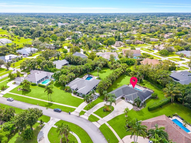 bird's eye view featuring a residential view