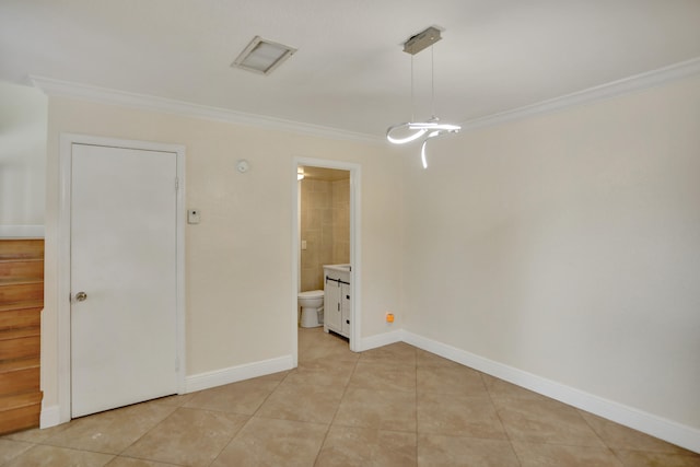 interior space featuring ornamental molding