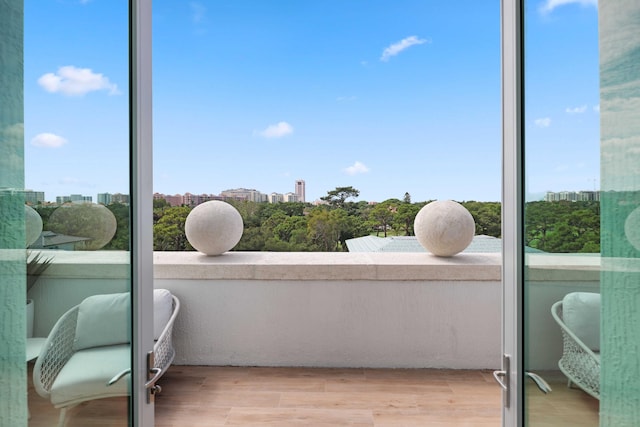 balcony with a city view