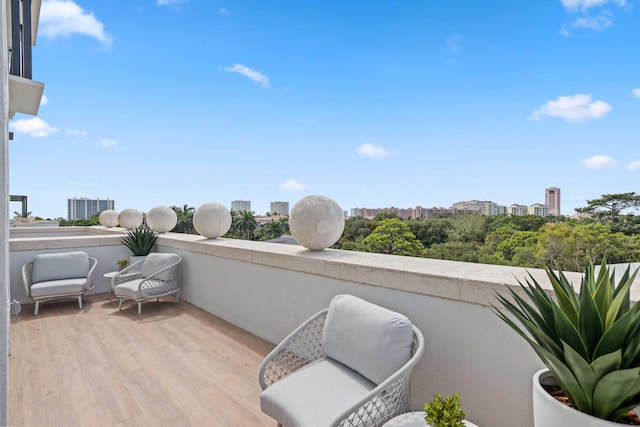 balcony with a city view