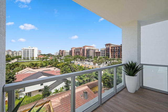 balcony featuring a view of city