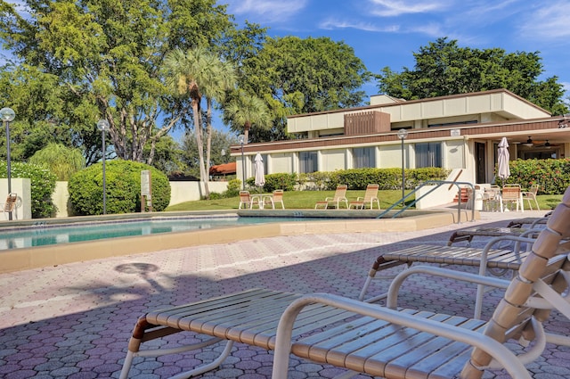 view of pool featuring a patio area