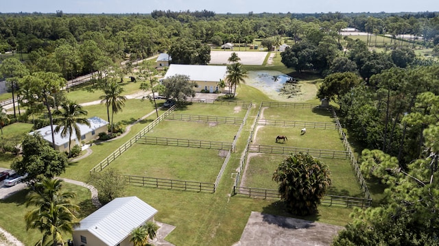 aerial view featuring a rural view