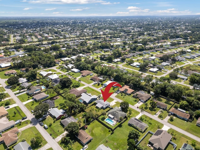 aerial view featuring a residential view