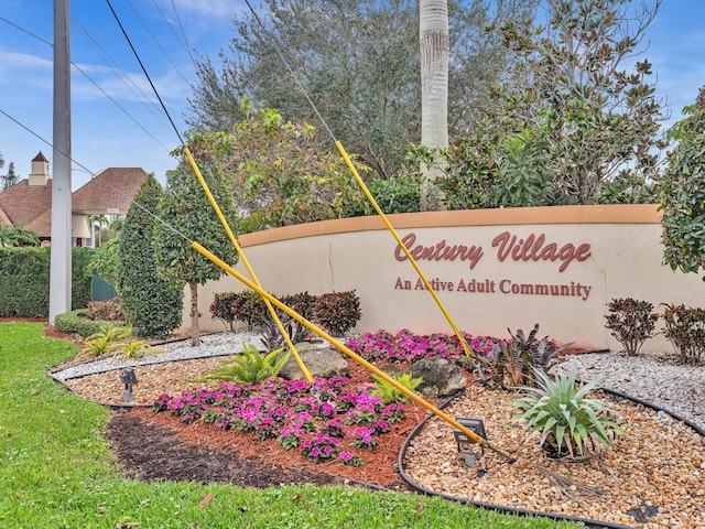 view of community sign