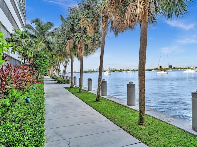 exterior space with a dock