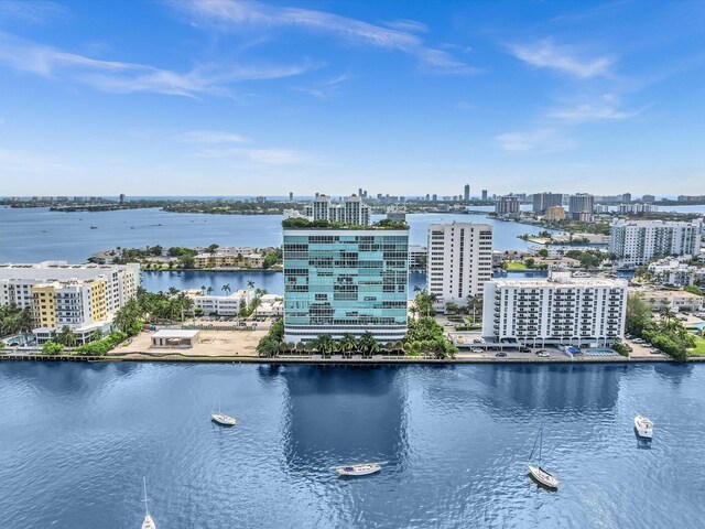 property view of water with a city view