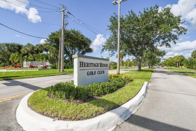 view of community sign