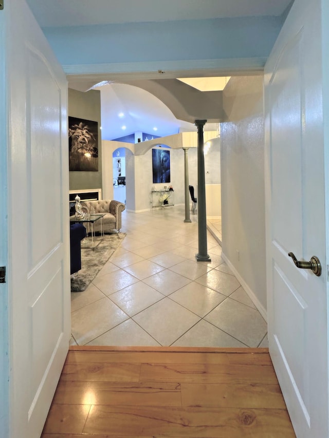 hall featuring light hardwood / wood-style flooring