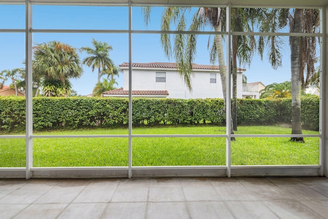 view of unfurnished sunroom