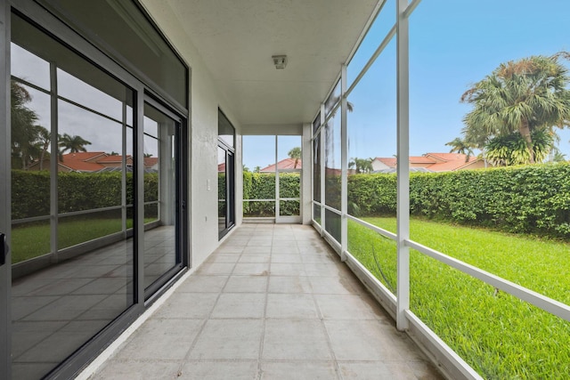 view of unfurnished sunroom