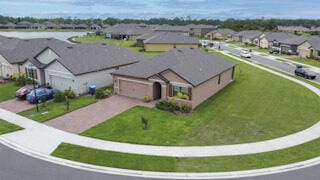 aerial view with a residential view