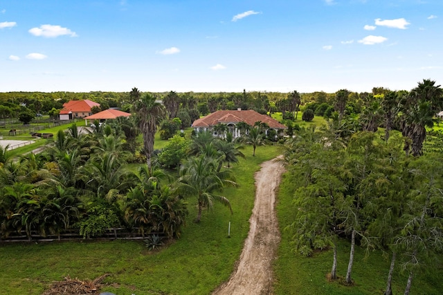 bird's eye view featuring a rural view