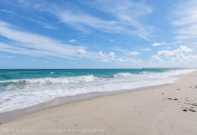 property view of water with a beach view