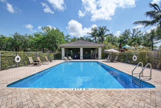 view of pool featuring a patio area