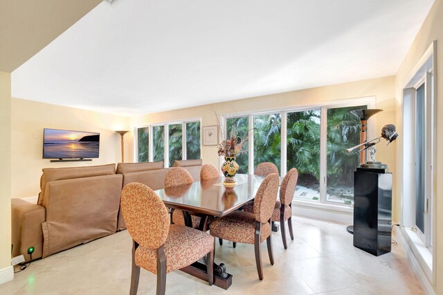 dining area featuring tile patterned floors