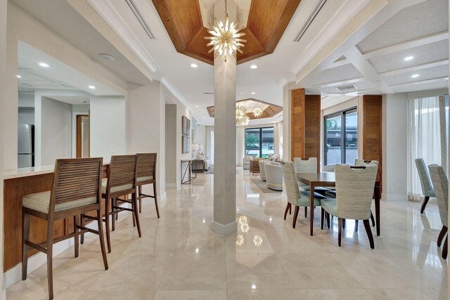 hall with light tile patterned flooring and elevator