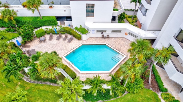 view of pool featuring a patio