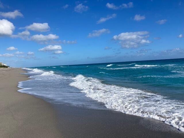 property view of water with a beach view