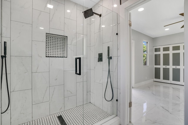 bathroom featuring an enclosed shower