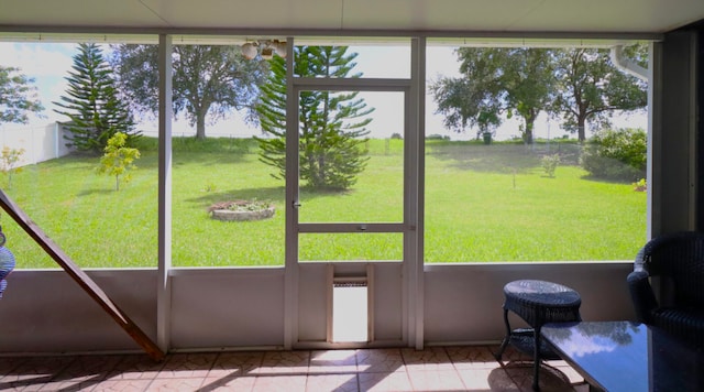 view of unfurnished sunroom