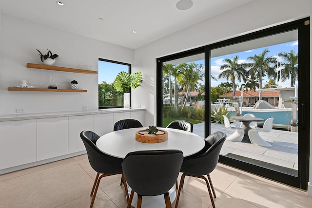 view of tiled dining area