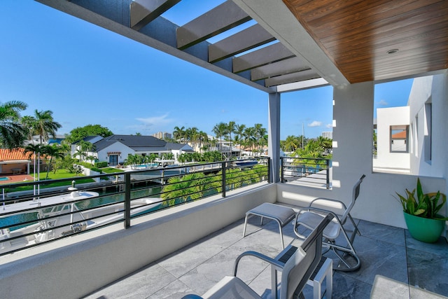 balcony with a water view