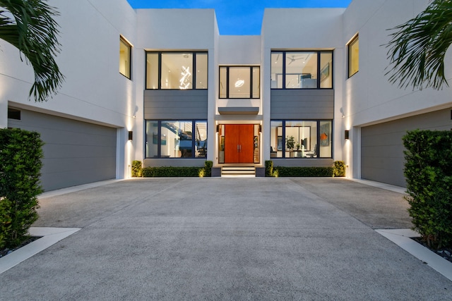 contemporary house featuring a garage