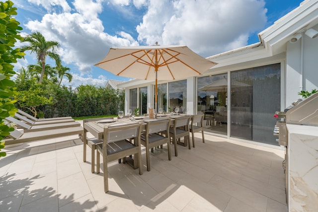 view of patio featuring grilling area